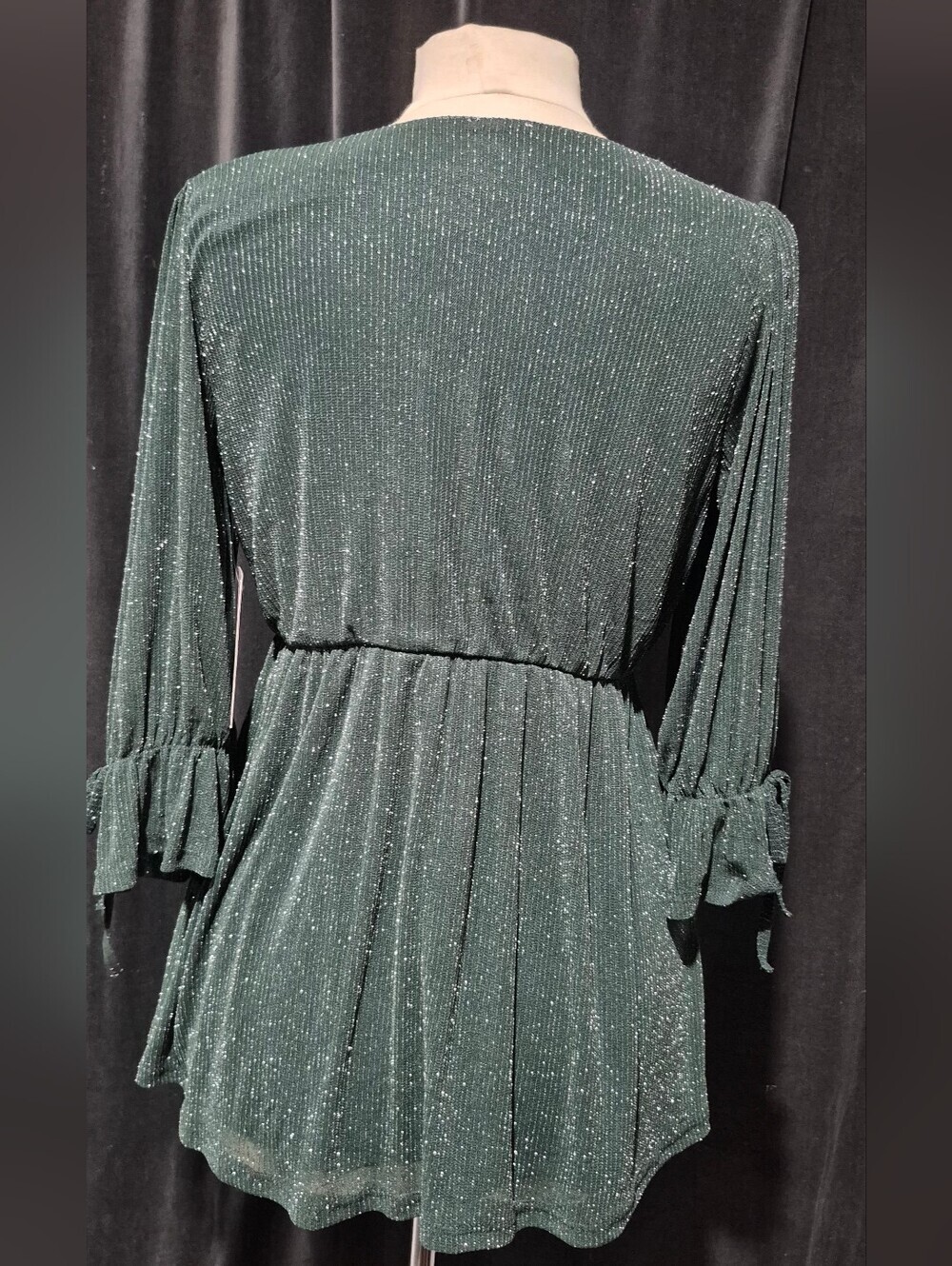 Siren Lily Maternity Teal Long Sleeve Shirt with V-Neck (BOX B) - Picture 3 of 8